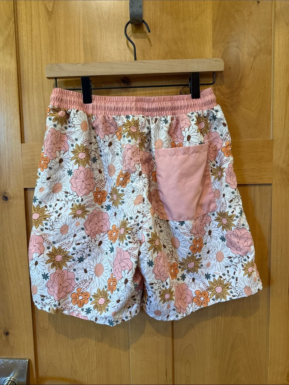 CADEN LANE | Floral Drawstring Shorts in Pink, Orange & White